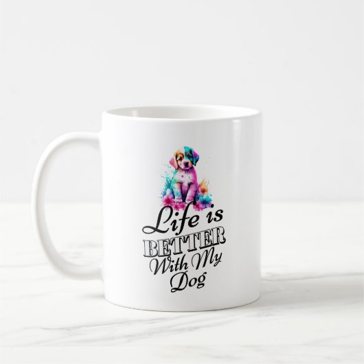 Het leven is beter met de Mok van de hond ontwerp (Links)