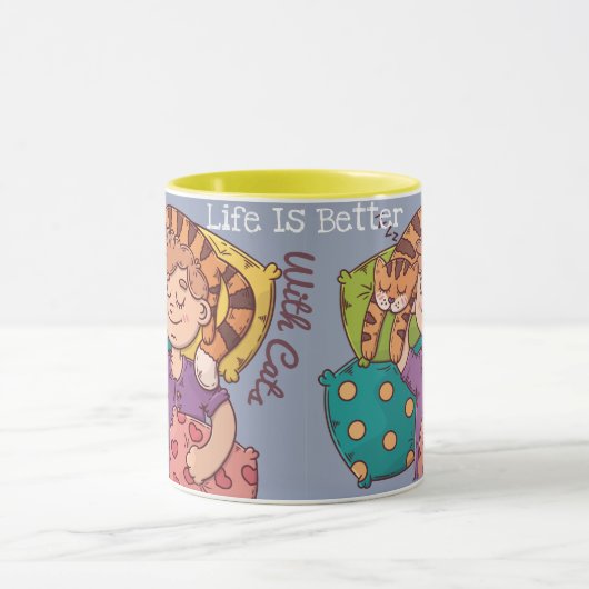 Het leven is beter met de Mok van katten (Midden)