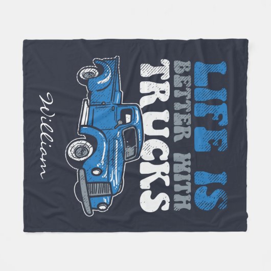 Het leven is beter met de vrachtwagenfeestdag fleece deken (Voorkant (Horizontaal))