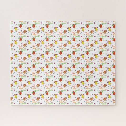 Het leven is beter met de Waterverf van kippen Kun Legpuzzel (Horizontaal)