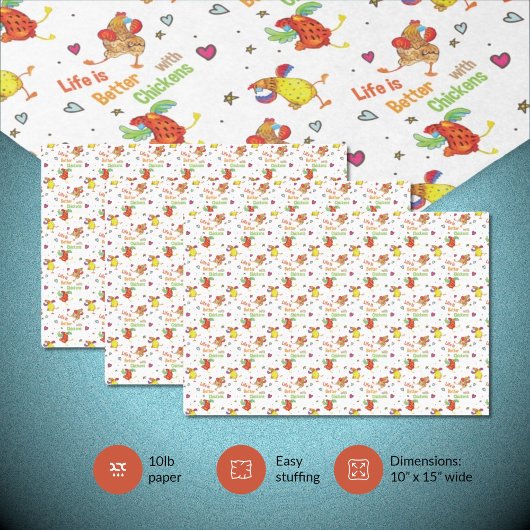 Het leven is beter met de Waterverf van kippen Kun Tissuepapier