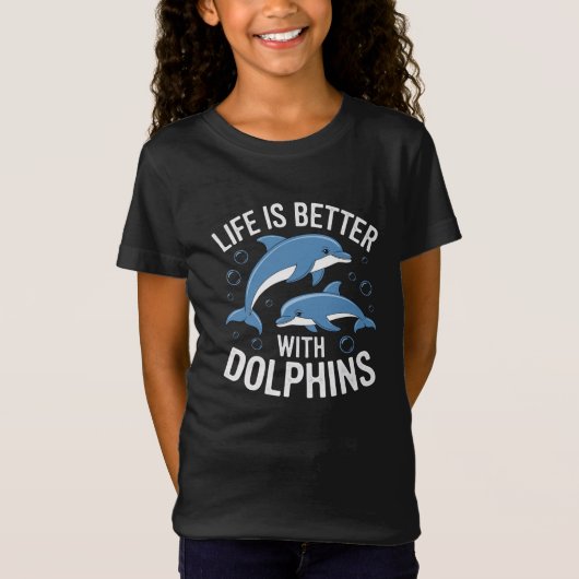 Het leven is beter met Dolphins T-shirt (Voorkant)