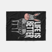 Het leven is beter met Donkeys - Funny Donkey Fleece Deken (Voorkant (Horizontaal))