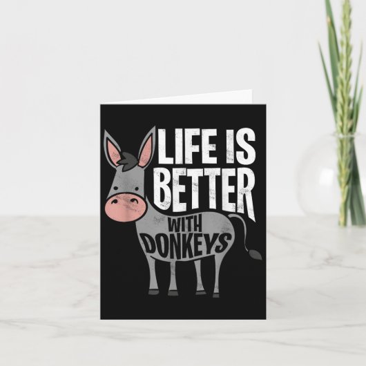 Het leven is beter met Donkeys - Funny Donkey Kaart (Voorkant)