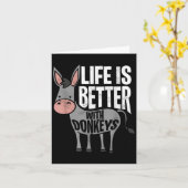 Het leven is beter met Donkeys - Funny Donkey Kaart (Gele Bloem)