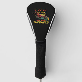 Het leven is beter met Duitse herder, hondenleven Golfheadcover