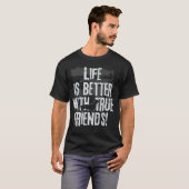 Het leven is beter met echte vrienden - teckel 2 t-shirt (Voorkant volledig)