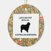 het leven is beter met een australian shepherd keramisch ornament (Links)