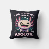 Het leven is beter met een Axolotl, Kinder Axolotl Kussen (Voorkant)