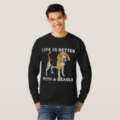 Het leven is beter met een Beagle - Beagle Hondenl T-shirt (Voorkant volledig)