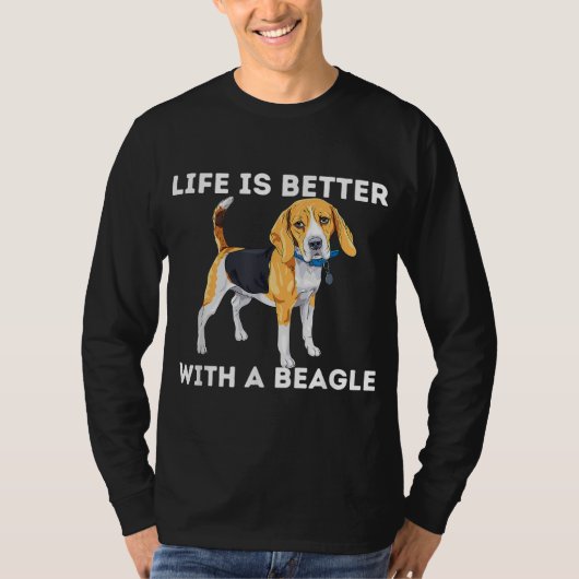 Het leven is beter met een Beagle - Beagle Hondenl T-shirt (Voorkant)