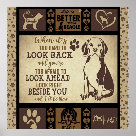 Het leven is beter met een beagle-doekje. poster (Voorkant)