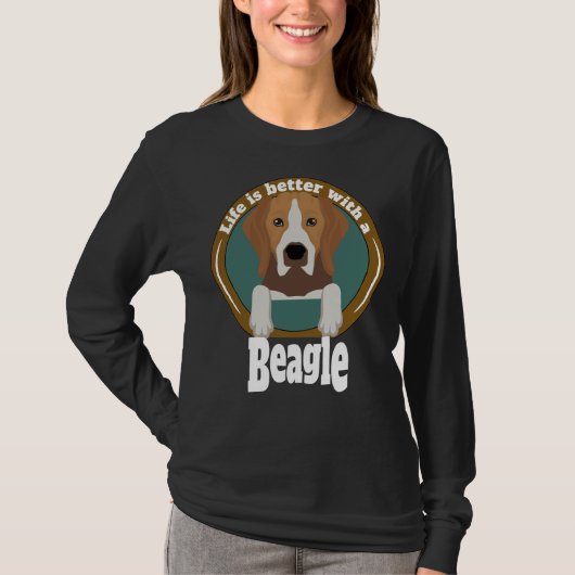 Het leven is beter met een Beagle eigenaren T-shirt (Voorkant)