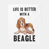 Het leven is beter met een Beagle Fleece Deken (Voorkant)