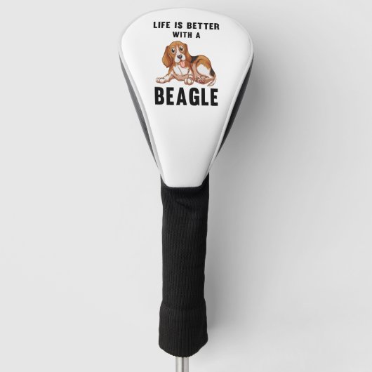 Het leven is beter met een Beagle Golfheadcover (Voorkant)