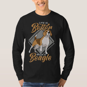 Het leven is beter met een beagle-hond-groothandel t-shirt