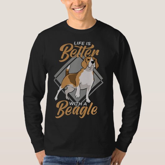 Het leven is beter met een beagle-hond-groothandel t-shirt (Voorkant)