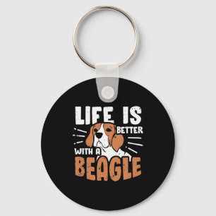 Het leven is beter met een beagle hond sleutelhanger