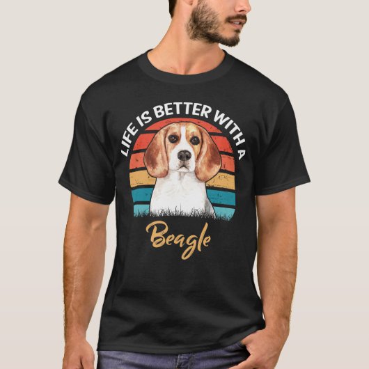 Het leven is beter met een Beagle Hondenliefhebber T-shirt (Voorkant)
