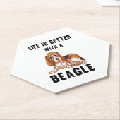 Het leven is beter met een Beagle Kartonnen Onderzetters (Schuin)
