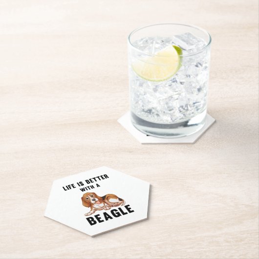 Het leven is beter met een Beagle Kartonnen Onderzetters (Insitu)