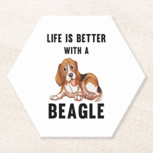 Het leven is beter met een Beagle Kartonnen Onderzetters