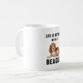 Het leven is beter met een Beagle Koffiemok (Voorkant links)