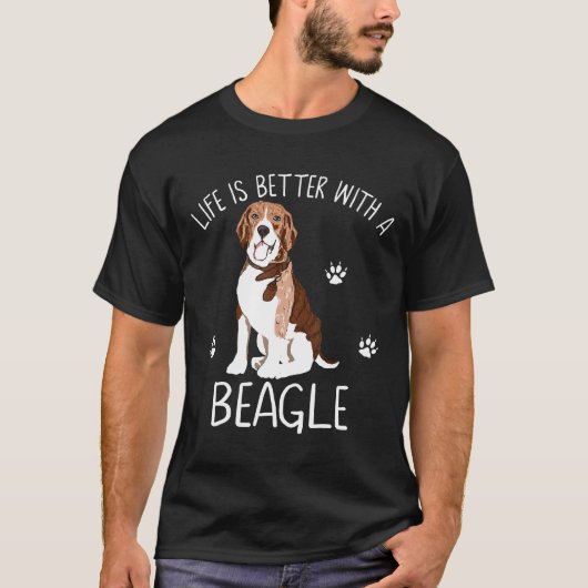 Het leven is beter met een beagle puppy hond t-shirt (Voorkant)