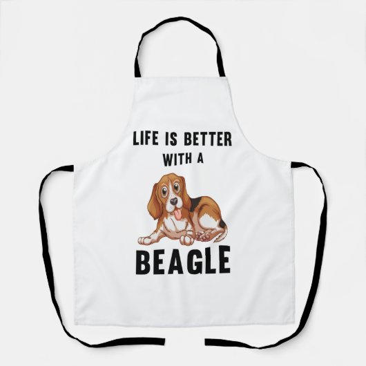 Het leven is beter met een Beagle Schort (Voorkant)