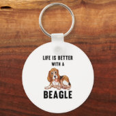 Het leven is beter met een Beagle Sleutelhanger (Voorkant)