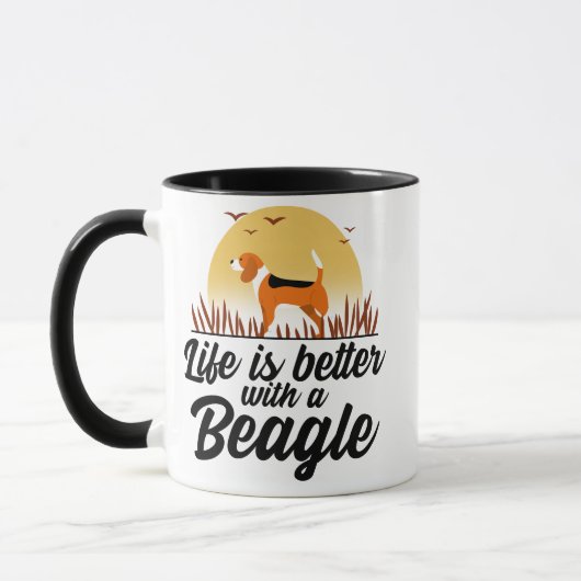 Het leven is beter met een Beagle Sunset Design Mok (Links)