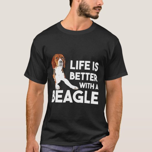 Het leven is beter met een Beagle T-shirt Beagle l (Voorkant)