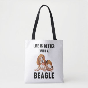 Het leven is beter met een Beagle Tote Bag
