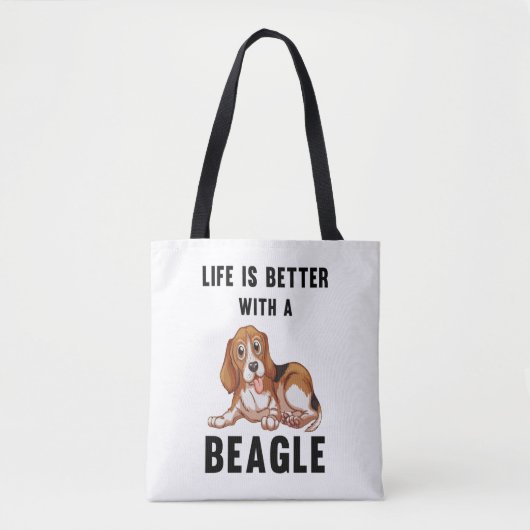 Het leven is beter met een Beagle Tote Bag (Voorkant)