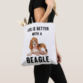 Het leven is beter met een Beagle Tote Bag (Dichtbij)