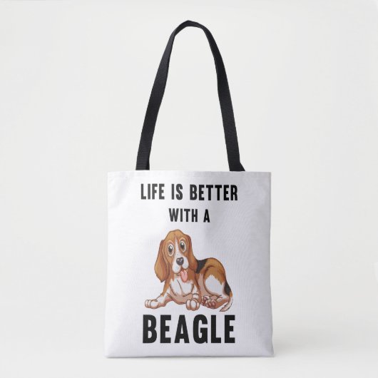 Het leven is beter met een Beagle Tote Bag (Voorkant)