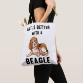 Het leven is beter met een Beagle Tote Bag (Dichtbij)