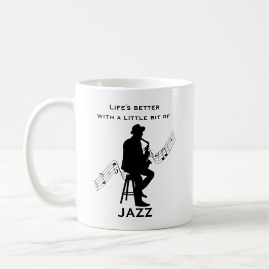Het leven is beter met een beetje Jazz Cool Koffiemok (Links)