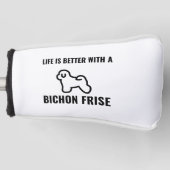 Het leven is beter met een bichon-opkomst golfheadcover (Voorkant)