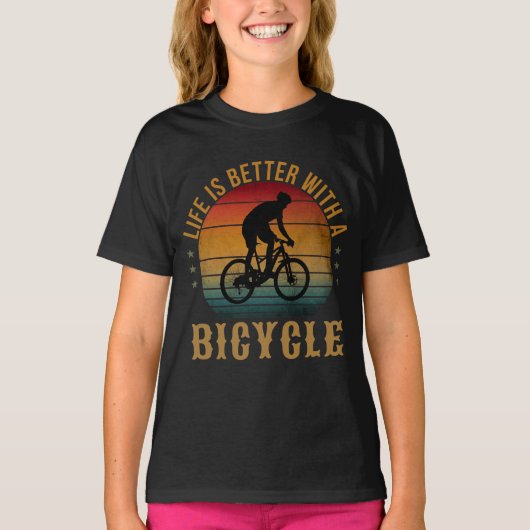 HET LEVEN IS BETER MET EEN BICYCLE T-Shirt (Voorkant)