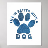 Het leven is beter met een blauwe tekst van een ho poster (Voorkant)