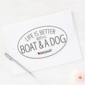 Het leven is beter met een Boat & een Dog Sticker (Envelop)