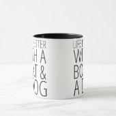 Het leven is beter met een boot en een hond Mok (Midden)