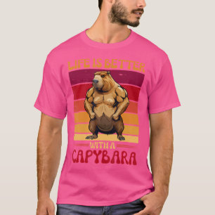 Het leven is beter met een capibara fitness bodybu t-shirt