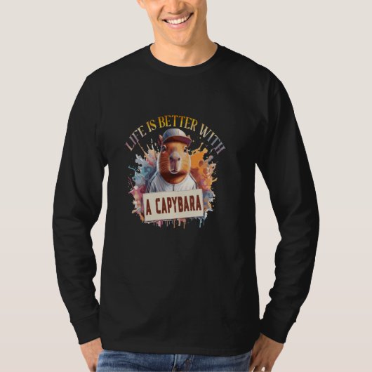 Het leven is beter met een capibara - grappige kna t-shirt (Voorkant)