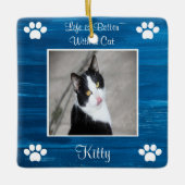 Het leven is beter met een Cat Ceramic Ornament (Voorkant)