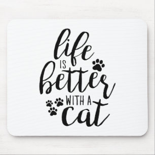 Het leven is beter met een Cat Cute Cat Caps Aesth Muismat