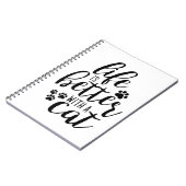 Het leven is beter met een Cat Cute Cat Caps Aesth Notitieboek (Linkerzijde)