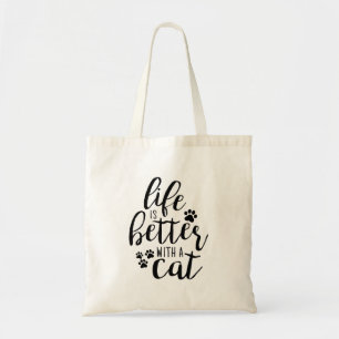 Het leven is beter met een Cat Cute Cat Caps Aesth Tote Bag