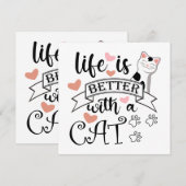 Het leven is beter met een Cat quote slogan (Voorkant / Achterkant)